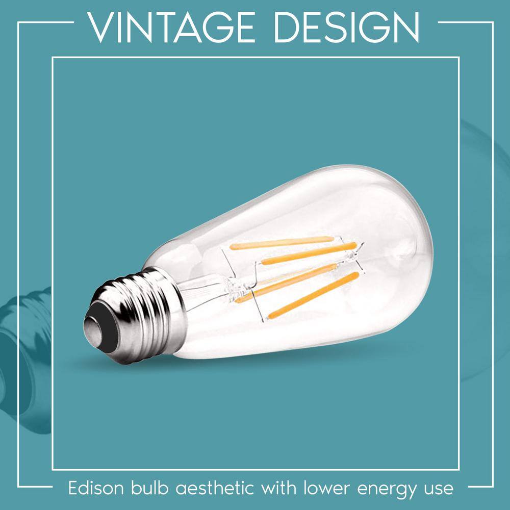 Soft White Dimmable LED Edison Bulbs with Clear Glass