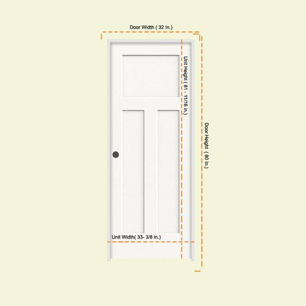 JELD-WEN 32 in. x 80 in. Craftsman White Painted Right-Hand Smooth