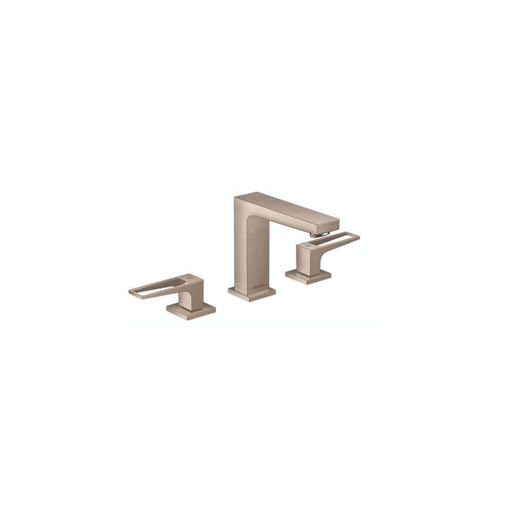 Modern Brushed Nickel Widespread Bathroom Faucet with Drain Assembly