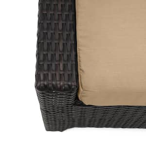 Deco 8-Piece All Weather Wicker Patio Sofa and Club Chair Conversation Set with Sunbrella Maxim Beige Cushions
