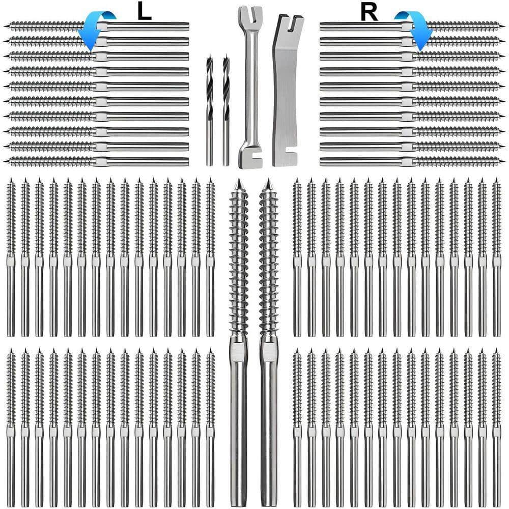 iminuo Stainless Steel Right and Left Handed Thread Swage Lag Screw ...