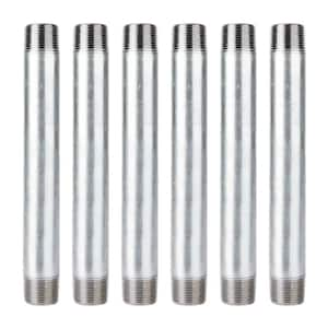 1 in. x 10 in. Galvanized Steel Nipple, 6 Pack