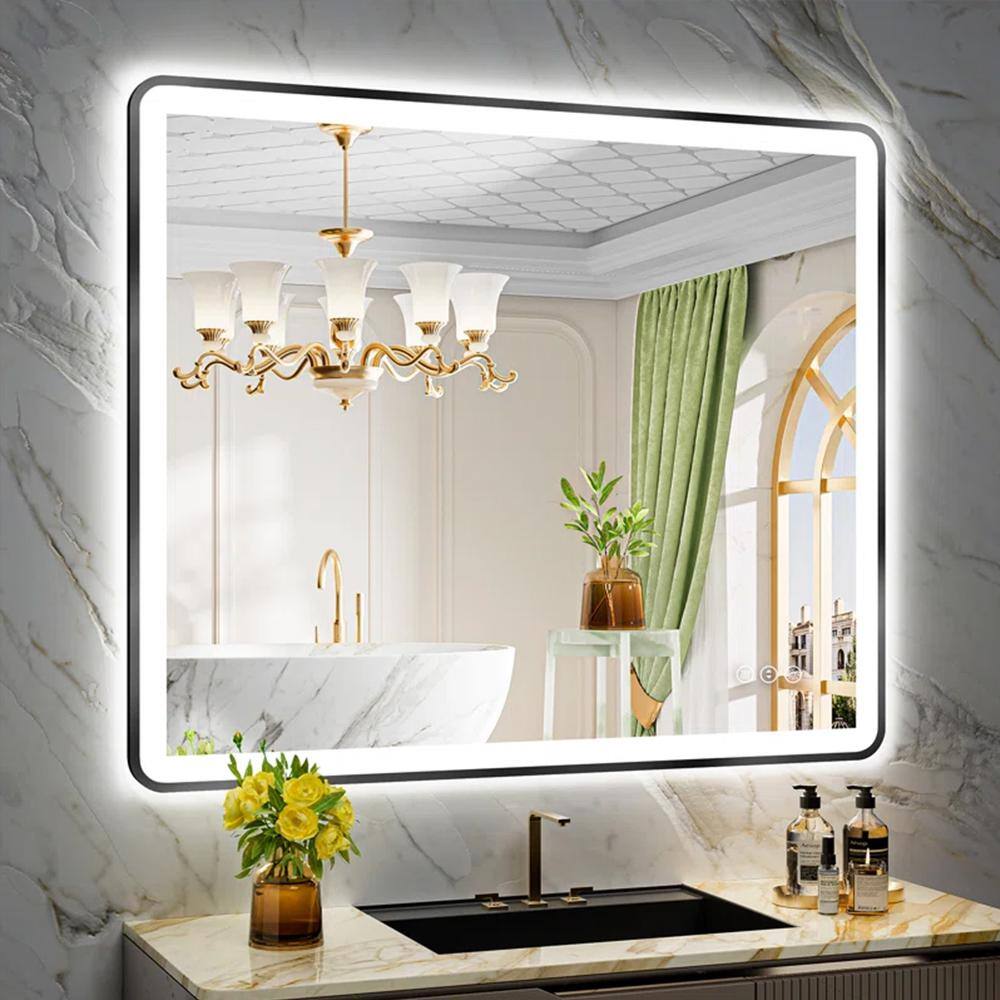 40 in. W x 36 in. H Rectangular Framed Front and Back LED Lighted Anti-Fog Wall Bathroom Vanity Mirror in Tempered Glass price history on PriceWatchPro