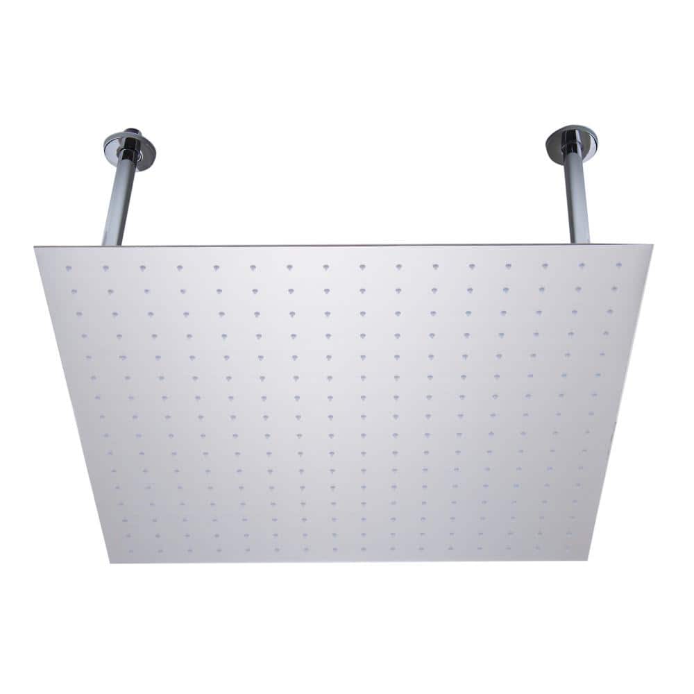 24-Inch Brushed Stainless Steel Ultra Thin Square Rain Shower Head