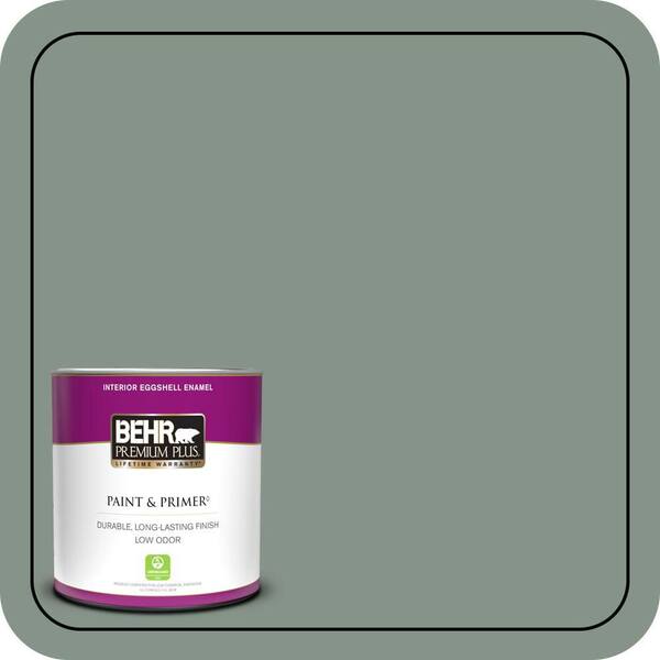 BEHR PREMIUM PLUS 1 qt. #460F-4 Wethersfield Moss Eggshell Enamel Low Odor Interior Paint & Primer