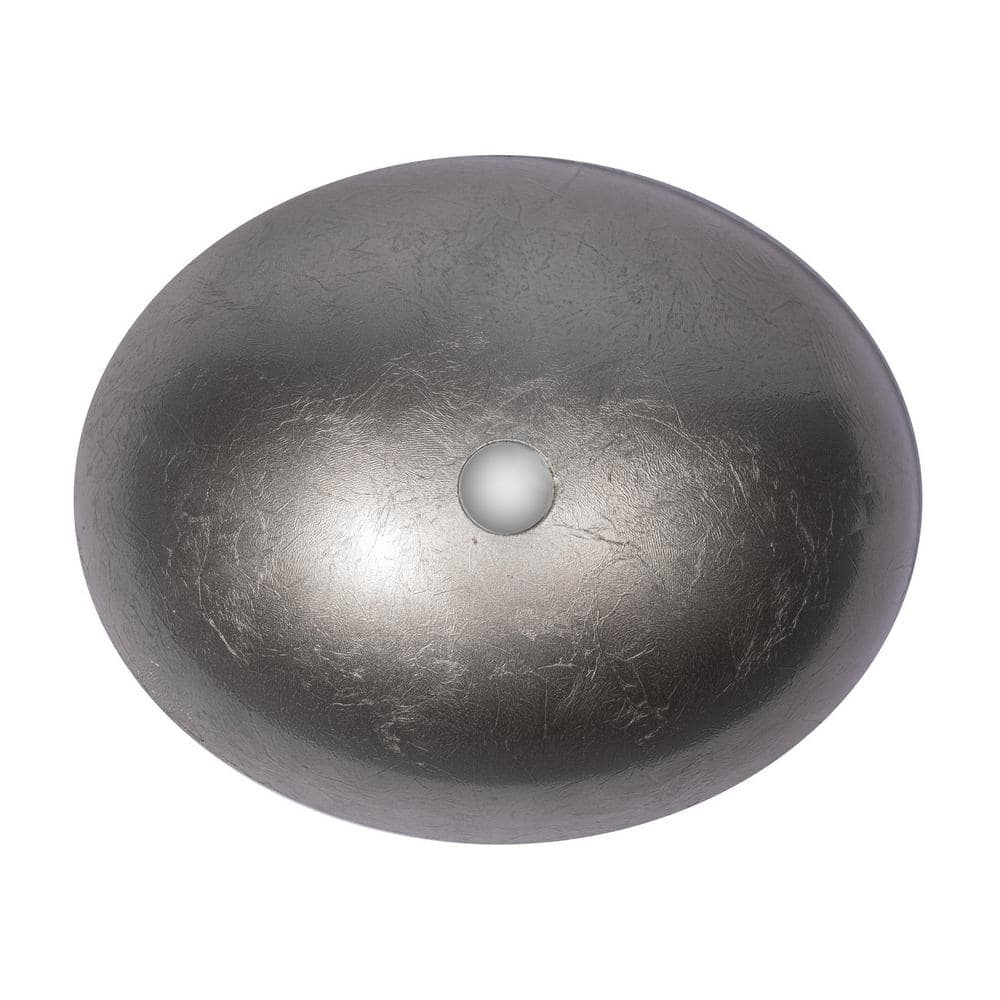 Champagne Gold Oval Above-Counter Glass Vessel Sink
