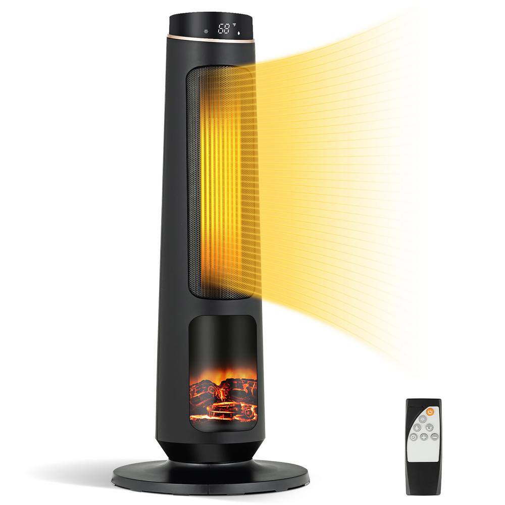 Costway 1500-Watt 30 in. Black Ceramic Electric Space Heater PTC Fast ...