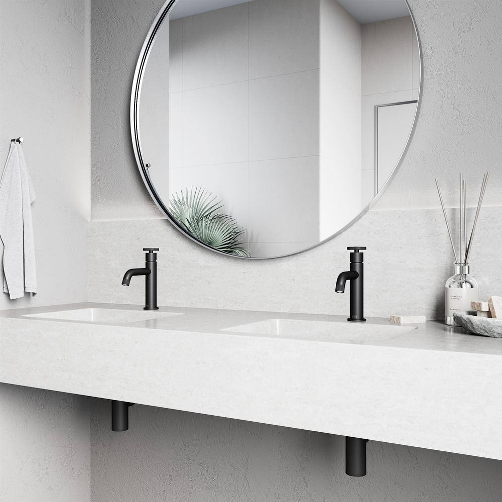 Matte Black Brass Single Handle Bathroom Faucet