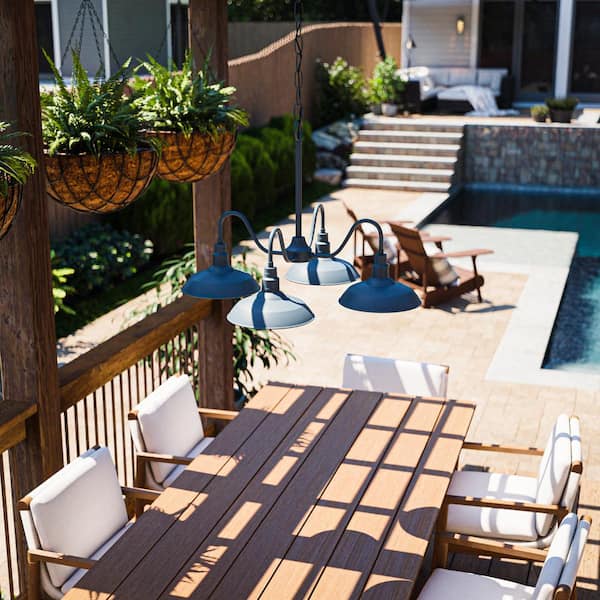 Home Decorators Collection Bell Ridge 30 in. 4-Light Blue Outdoor