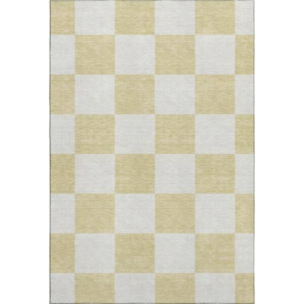 Mayfield Premium Machine Washable Abstract AMF2345 Wheat 10 ft. x 14 ft. Area Rug