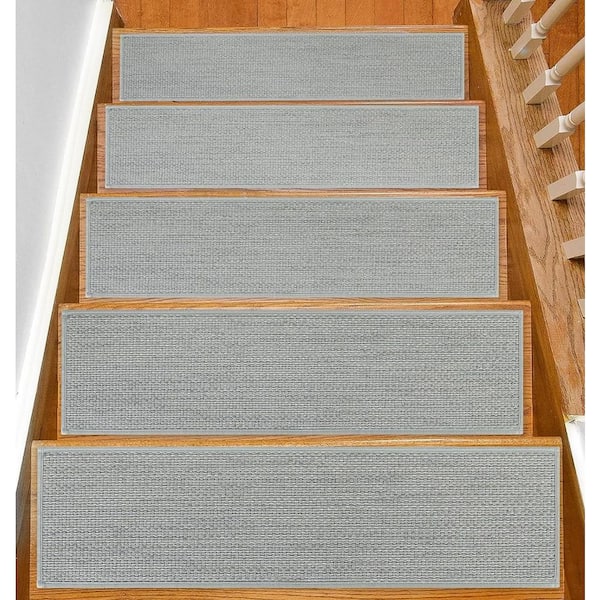 Unbranded Light Grey 10 x 30 Non Slip Stair Tread Cover (Set of 15)  UM3LOP