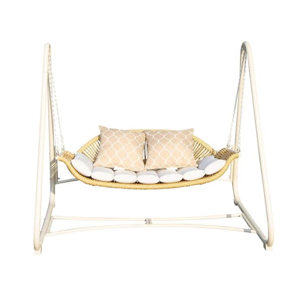 Tatayosi 5.71 ft. L Outdoor Patio Porch Swing, 2-Seat Hanging Swing Chair Hammock Chair with Thickened Cushions and Pillow