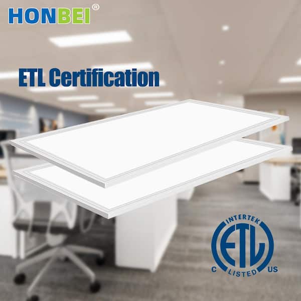 Honbei 2 ft. x 4 ft. 7800 Lumens Integrated LED Panel Light, 5000K LED Panel Lights for Office, ETL Listed (20-Pack)