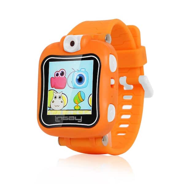 LINSAY 1.5 in. Kids Smartwatch 90-Degree Selfie Camera HD for Videos/Photos Learning Apps in Orange