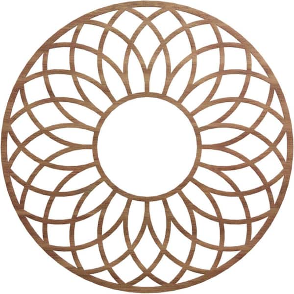 Ekena Millwork 34 in. x 11.625 in. x 0.25 in. Wood Medallion Moulding