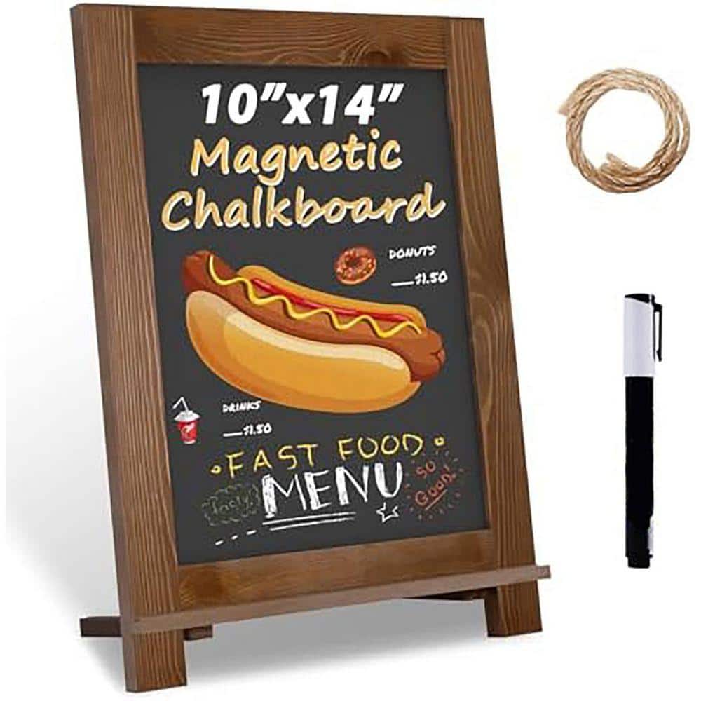 Small Magnetic Chalkboard Sign Board 10 in. x 14 in. with Stand