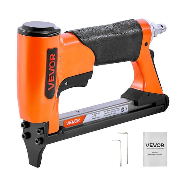 Pneumatic Staple Gun, Corded Air Upholstery Stapler for 71 Series Fine Wire Staples 3/8 in. Crown 1/4 in. - 5/8 in. L