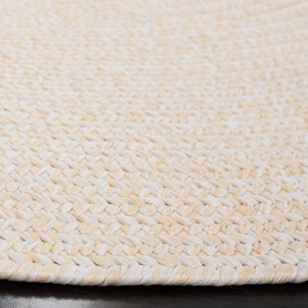 Beige Wool 5' Round Handmade Braided Area Rug