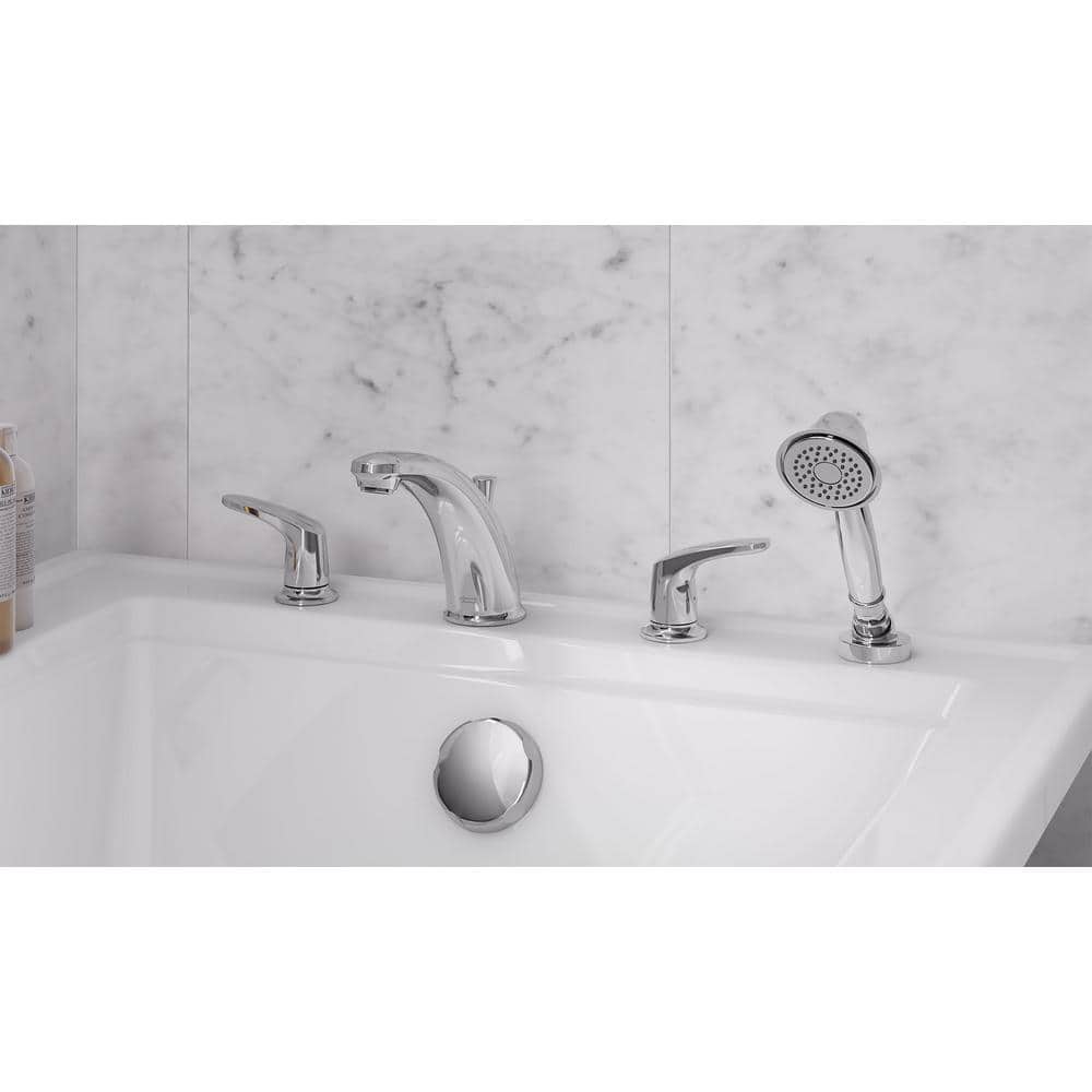 Polished Chrome Roman Tub Faucet with Hand Shower