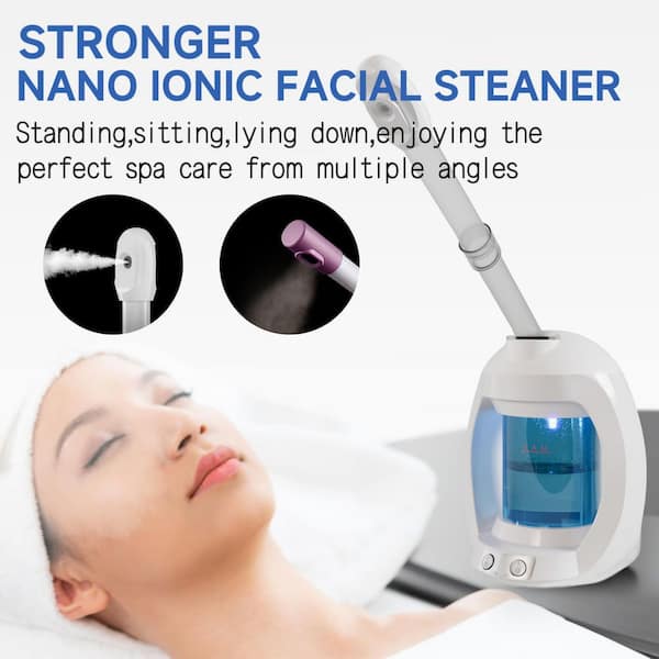 Anqtovp Nano Ionic Ozone Facial Steamer Portable Professional Spa