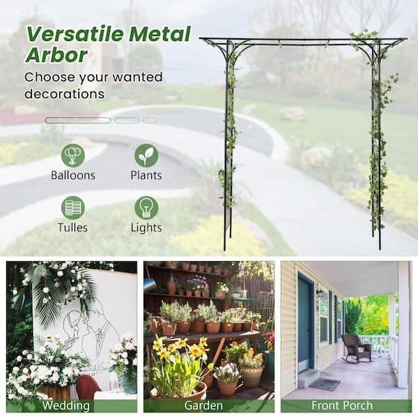 ANGELES HOME 81 in. x 81 in. Metal Garden Arch for Various ANGELES HOME 81 in. x 81 in. Metal Garden Arch for Various