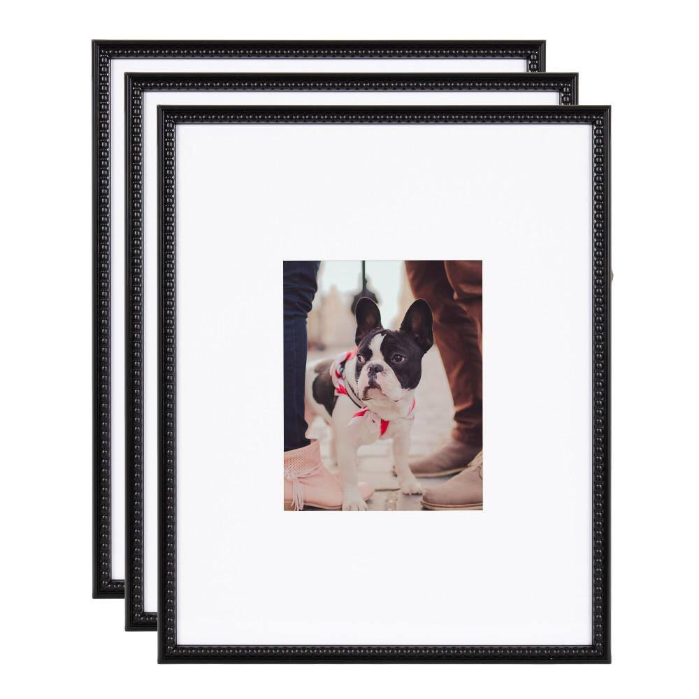 Kate and Laurel Adlynn Black 16 in. x 20 in. Plastic Picture Frame
