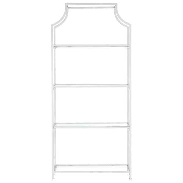 SAFAVIEH Slater 80 in. White Metal 4-shelf Bookcase