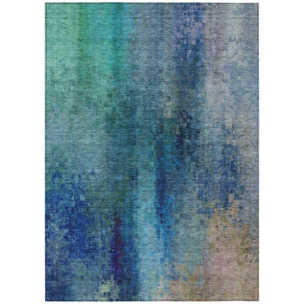 Chantille Machine Washable Indoor/Outdoor Abstract ACN2241 Blue 2 ft. 6 in. x 3 ft. 10 in. Area Rug