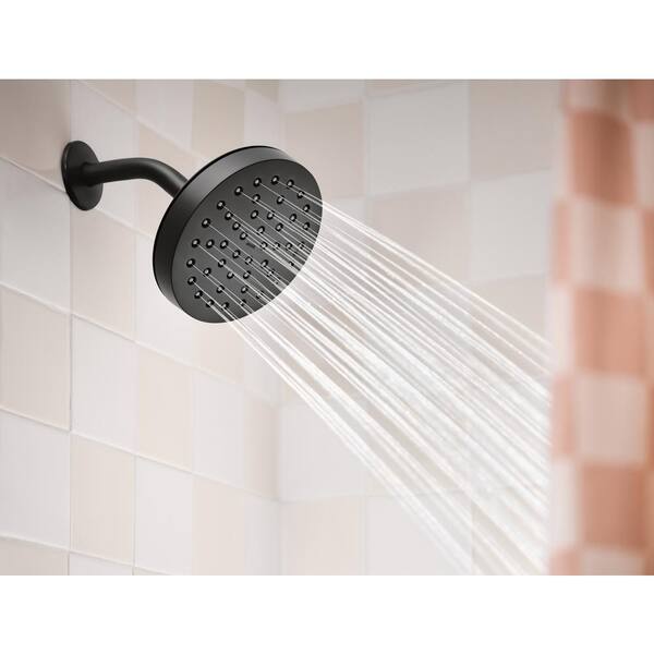 Black Shower Mixer Faucet Control Valve & Diverter Single Handle And Shower Pipe 