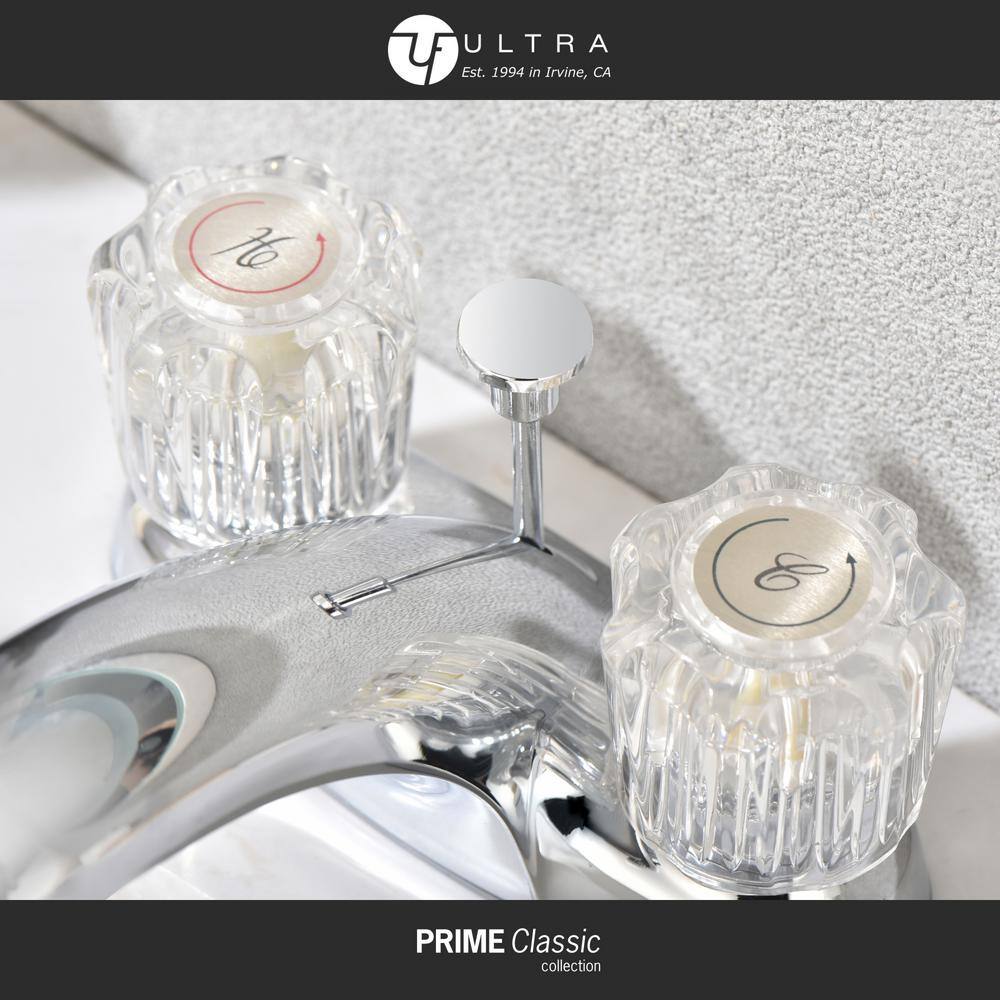 Polished Chrome Classic Double-Handle Bathroom Faucet