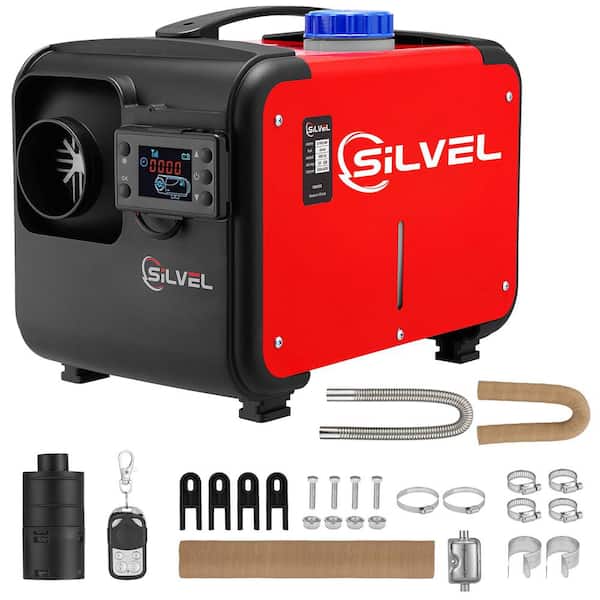 SILVEL 27296 BTU 5KW-8KW 12-Volt Red Diesel Air Kerosene Space Heater All-in-1 Parking Heating with Remote Control Fast Heating