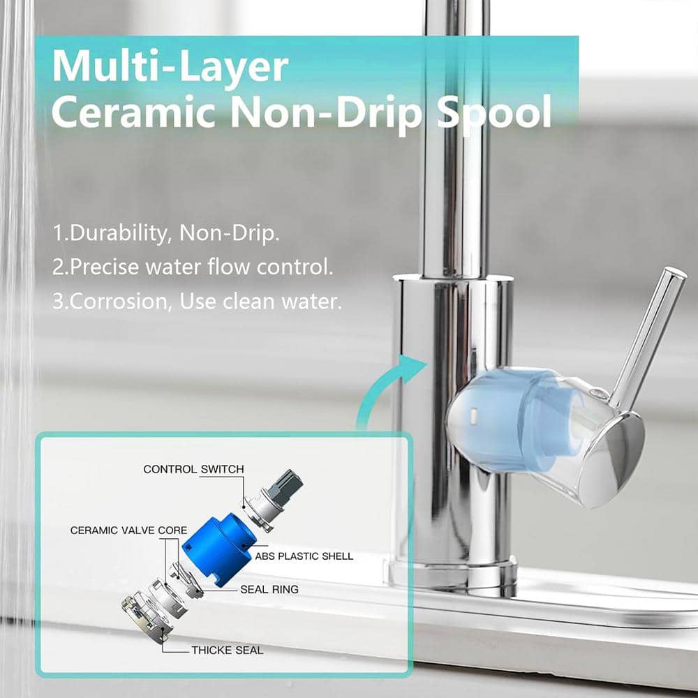 Polished Chrome Single Handle Pull-Out Spray Kitchen Faucet