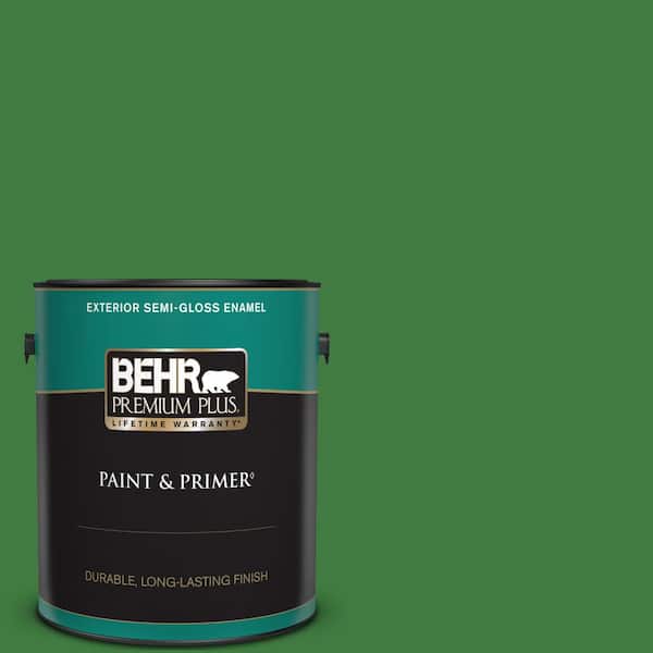 BEHR PREMIUM PLUS 1 gal. #M390-7 Hills of Ireland Semi-Gloss Enamel Exterior Paint & Primer