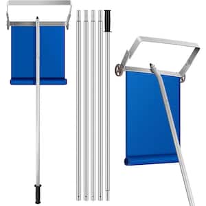 250 in. L Aluminium Handle Snow Removal Roof Rake with Wheels and Adjustable Extended Handle