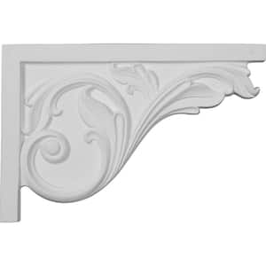 3/4 in. x 11-3/4 in. x 7-3/4 in. Polyurethane Right Large Acanthus Stair Bracket Moulding