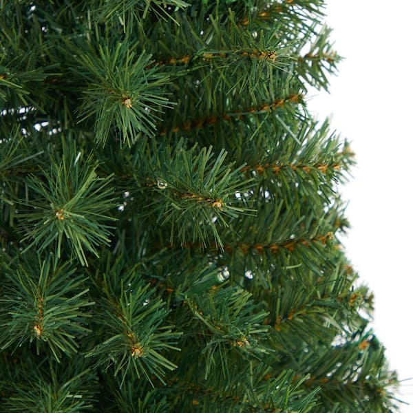 Nearly Natural 3.5 ft. Yukon Mountain Fir Artificial Christmas Tree with 50  Clear Lights and Pine Cones in Bronze Metal Planter T2289 - The Home Depot