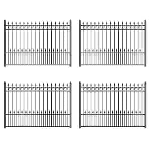 32 ft. x 5 ft. Prague Style Security Fence Panels Steel Fence Kit 4-Panel Fence Gate