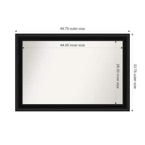 Parlor Black 49.75 in. x 33.75 in. Custom Non-Beveled Recycled Polystyrene FramedBathroom Vanity Wall Mirror