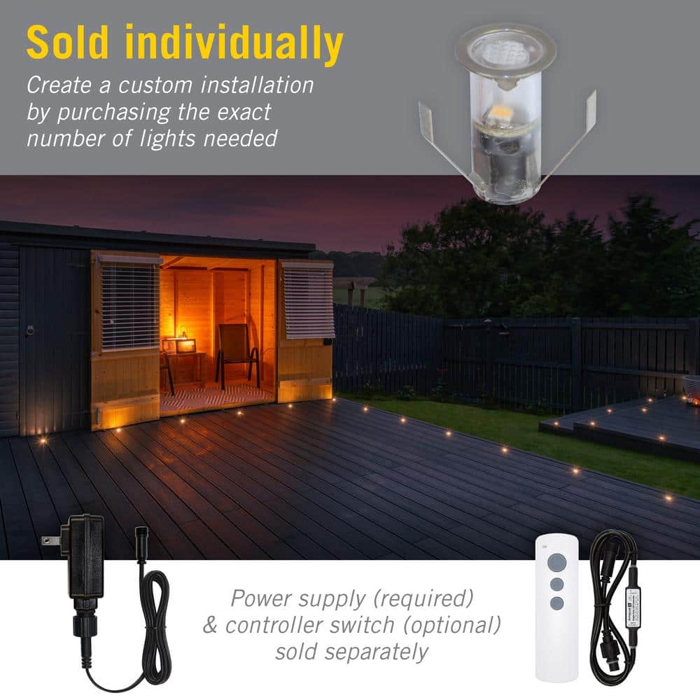 Portico White Stainless Steel Outdoor Recessed LED Light 5/8"