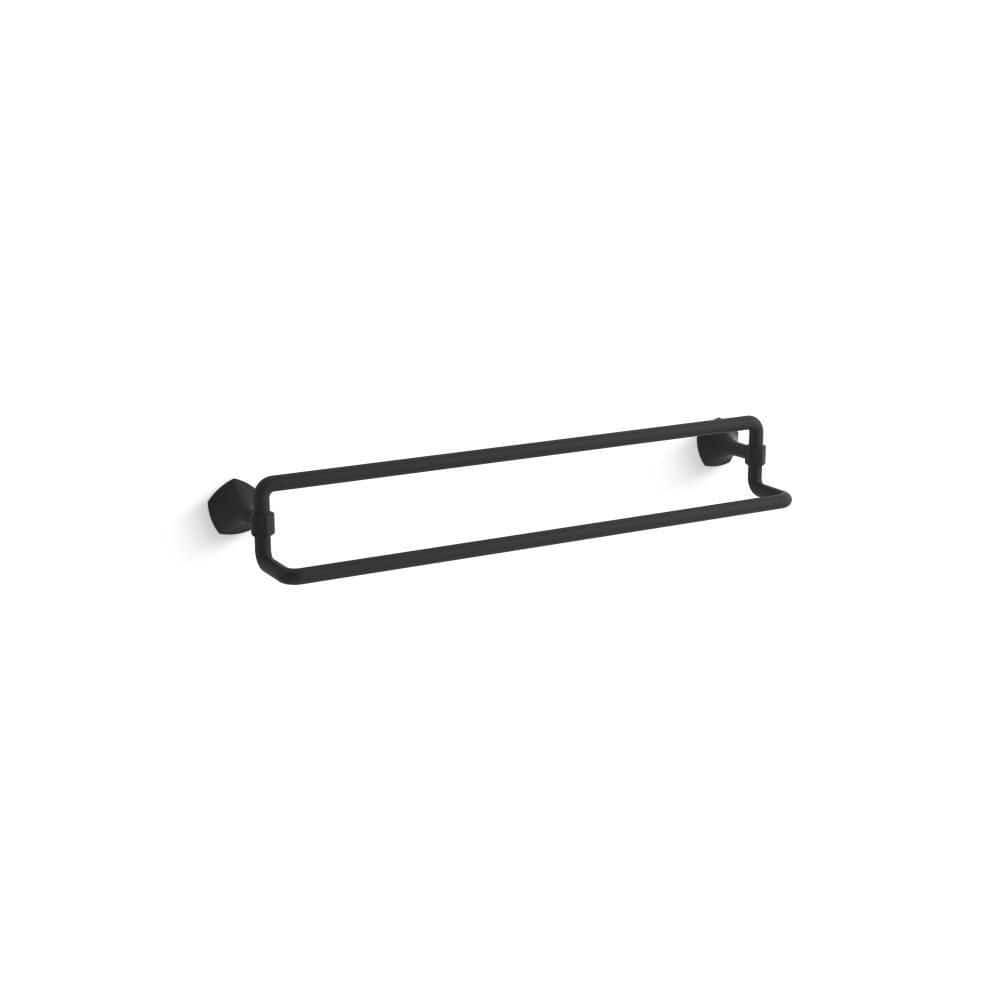 KOHLER Occasion 24 in. Wall Mounted Double Towel Bar in Matte Black