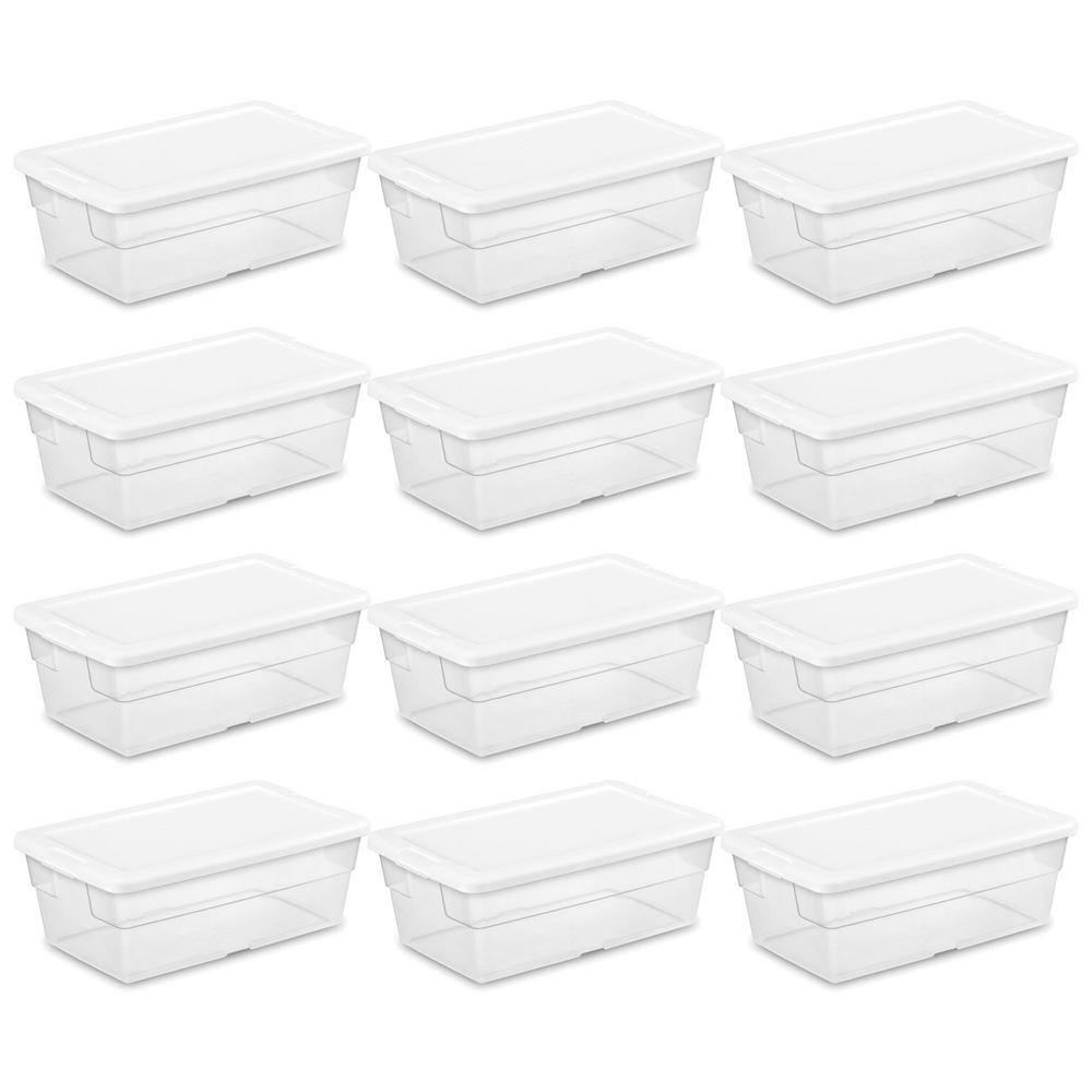 Reviews for Sterilite 6 Qt. Plastic Storage Container Bin Snap Close White Lid in Clear (12 Pack