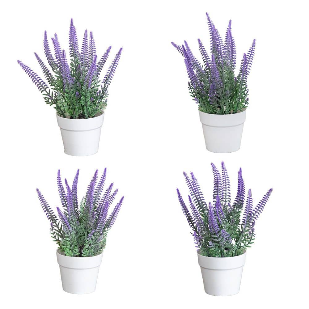 8 in. Purple Artificial Lavender in White Pot - Set of 4 price history on PriceWatchPro