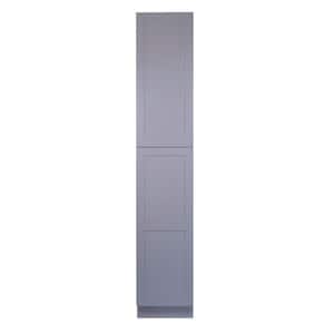 Bremen 18-in. W x 24-in. D x 84-in. H Gray Plywood Assembled Pantry Kitchen Cabinet with Soft Close