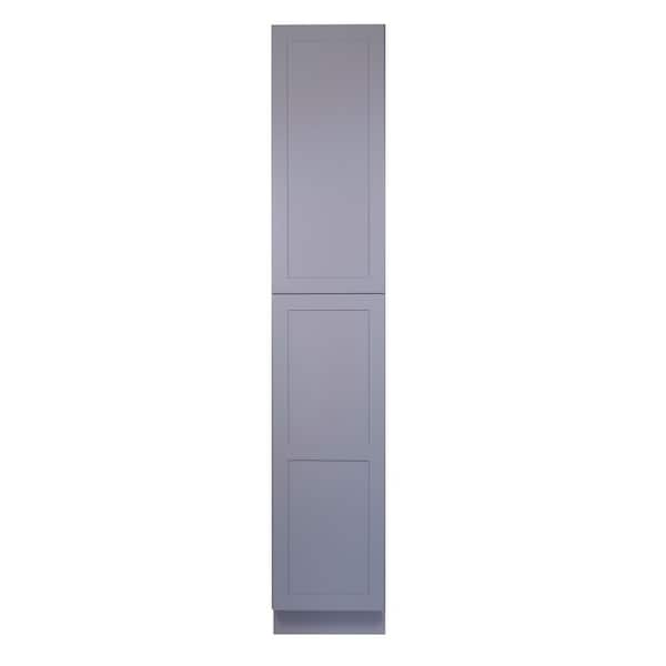 Bremen Cabinetry Bremen 18-in. W x 24-in. D x 90-in. H Gray Plywood Assembled Pantry Kitchen Cabinet with Soft Close
