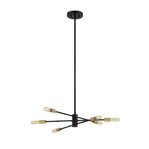 21.75 in. W x 7 in. H 6-Light Bronze Linear Chandelier with Adjustable Arms