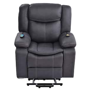 Gray Power Lift Chair Recliner with Massage and Heat Function for Living Room