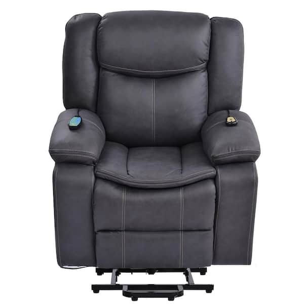 Unbranded Gray Power Lift Chair Recliner with Massage and Heat Function for Living Room