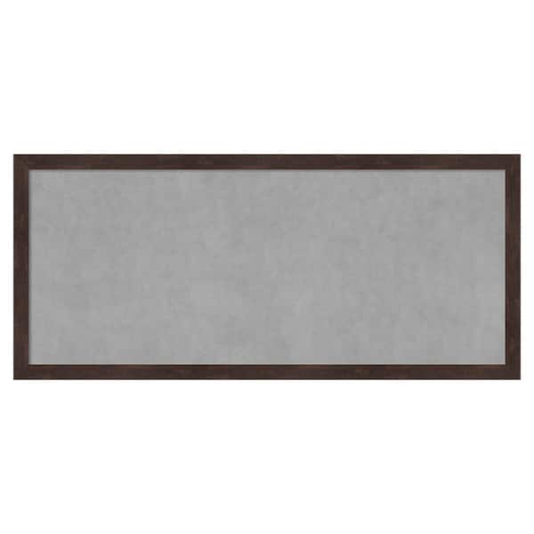 Amanti Art Fresco Dark Walnut 51 in. x 23 in. Framed Magnetic Board