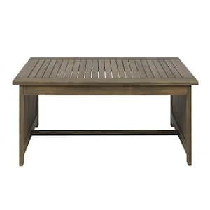 Gray Acacia Wood Rectangular Outdoor Coffee Table, Easy to Assemble for Patio, Balcony, Garden