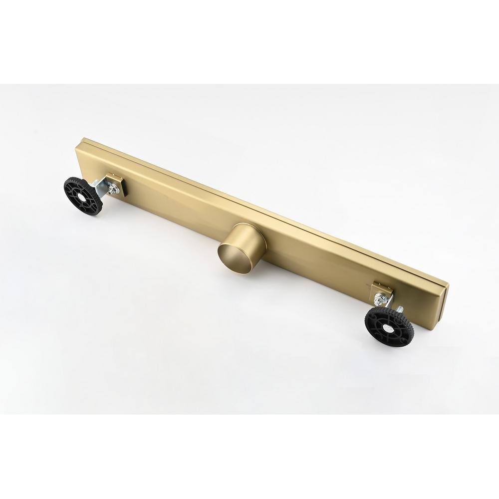 12-Inch Brushed Gold Stainless Steel Linear Shower Drain